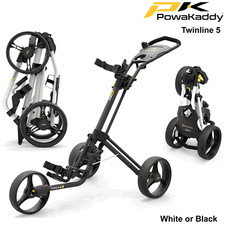 POWAKADDY TWINLINE 5 PUSH TROLLEY 3 WHELL GOLF TROLLEY FOLDING COMPACT TROLLEY