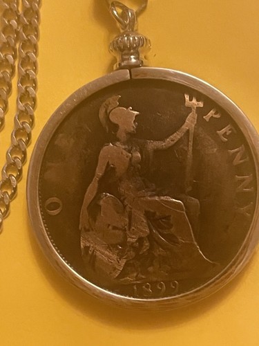 1899 victorian penny mounted - victorian,