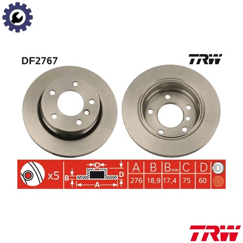 Brake disc df2767 - 2x, for