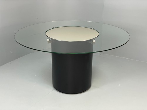 Circular glass dining table - dining,