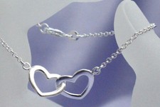Sterling silver double heart