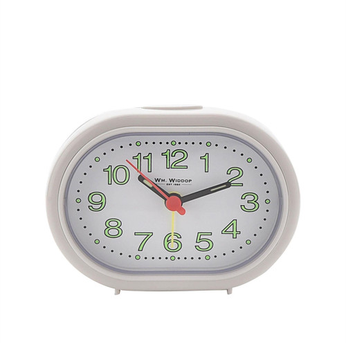 White oval beep alarm clock - oval,