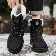 Mens Snow Warm Boots Lined Winter Waterproof Ankle Boot Rotary BOA Lace Outdoor