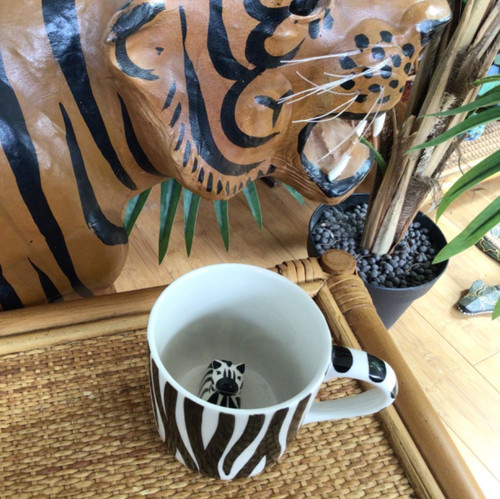 Zebra peek boo mug black - zebra, peek-a-boo