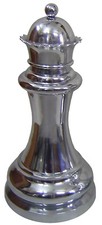 60CM GIANT QUEEN CHESS PIECE ALUMINIUM NICKEL PLATED SCULPTURE ORNAMENT DOORSTOP
