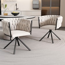 2PC Swivel Velvet Dining