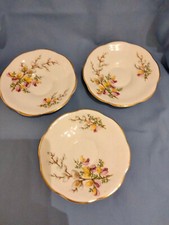 3 Vintage CLARE Fine Bone China Saucers Made in England