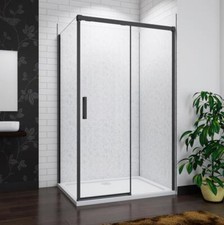 Black Slim Sliding Shower