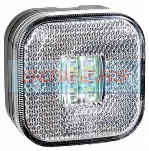 12v 24v square white - white, front
