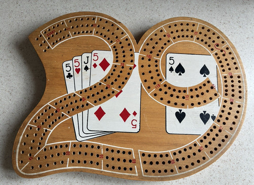 Vintage wooden cribbage - vintage, 3