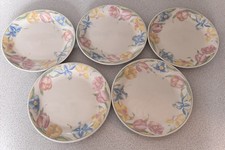 5 x Crown Dynasty 19cm floral side plates | Condition as pictured