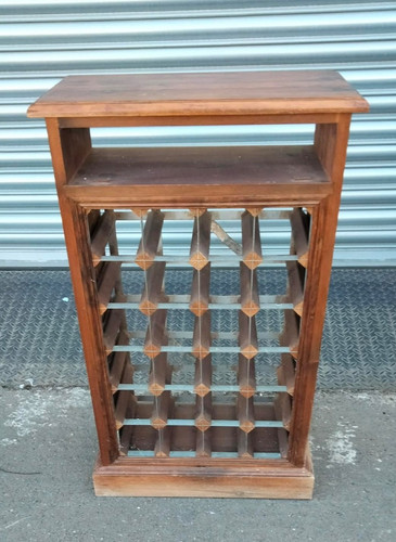 Solid pine freestanding wine