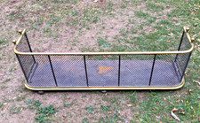 Antique Brass and mesh fire guard fender bumper Victorian (see desc)