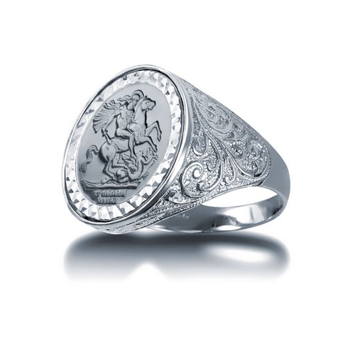 Sovereign ring sterling silver - sterling,