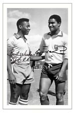 PELE & EUSEBIO Signed Autograph PHOTO Fan Gift Signature Print Soccer