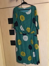 Boden Green Floral Print 3/4 Sleeve Jersey Dress 22 L. Lined. Good Con