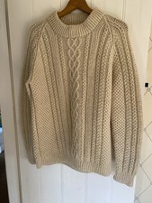 Hand Knitted Aran Jumper Unisex Size 14