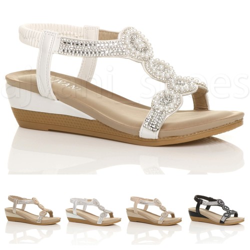 Womens ladies mid wedge heel - ladies,