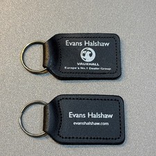 2 X GENUINE VAUXHALL EVANS HALSHAW MAIN DEALER CAR KEY FOB KEY RINGS LEATHER