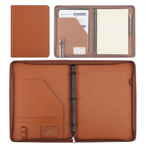 Ring zippered portfolio - zippered,