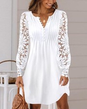 Womens Lace Long Sleeve Mini