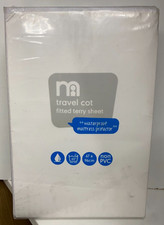 MOTHERCARE TRAVEL COT FITTED TERRY SHEET WATERPROOF MATTRESS PROTECTOR 67x96cm