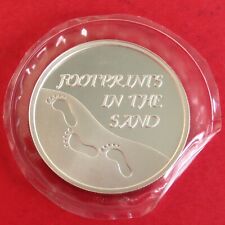 USA FOOTPRINTS IN THE SAND 1oz .999 FINE SILVER PROOF 39mm MEDAL - sealed