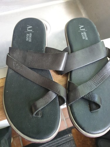 Armani jeans leather sandal - jeans,