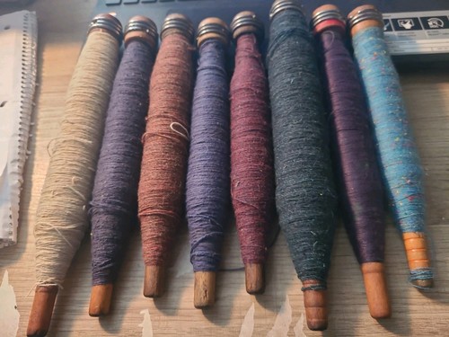 Set vintage wooden yarn - 8,