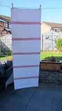 Antique French 1900/1910 Hand Woven Red Stripe Linen Fabric Length