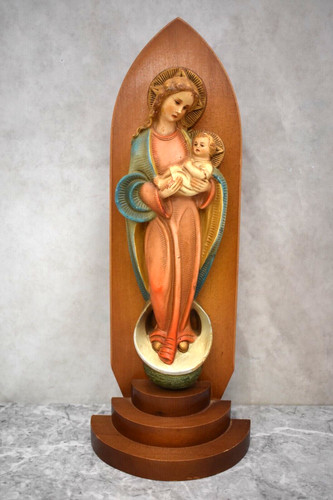 Statue wall niche - statue, mary