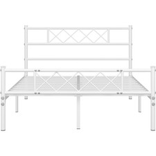 Double Bed Frame Metal Slatted