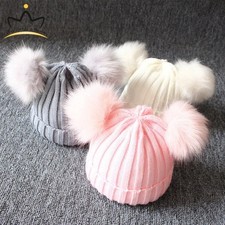 Baby Double Pom Pom Hat 2