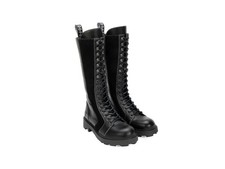 Black Leather High Lace-Up