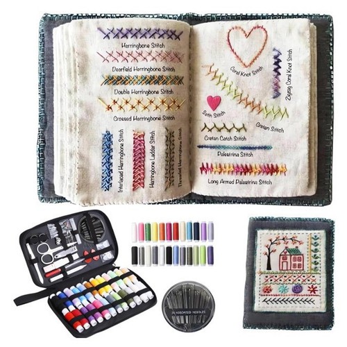 Embroidery stitch book kit - embroidery,