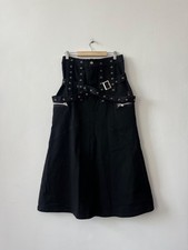 Living Dead Souls Black Gothic Punk Bondage Skirt w/ Straps & Zippers Size M