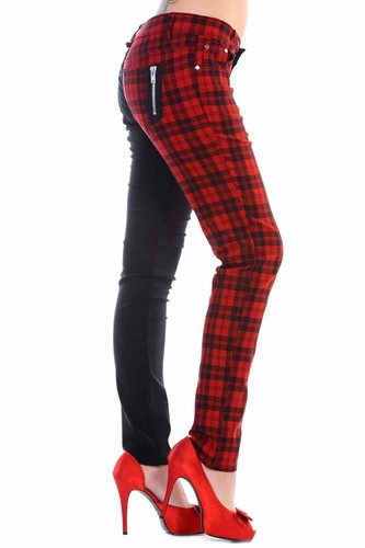 Red tartan check - red, split