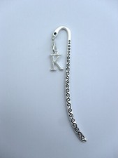 PERSONALISED ANTIQUE SILVER LETTER INITIAL SWIRLS BOOKMARK GIFT BIRTHDAY A - Z