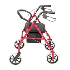 Folding Rollator Walker Lightweight Elder Disability Aid 4 Wheels W/ Seat Bag UK