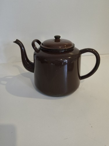 Vintage large brown enamel - large,