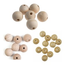 Wooden Beech Ball Beads with