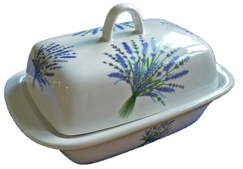 Lavender butter dish