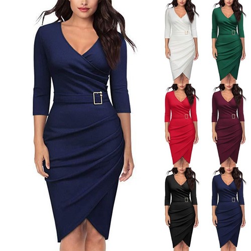 Womens ladies neck bodycon - ladies, v