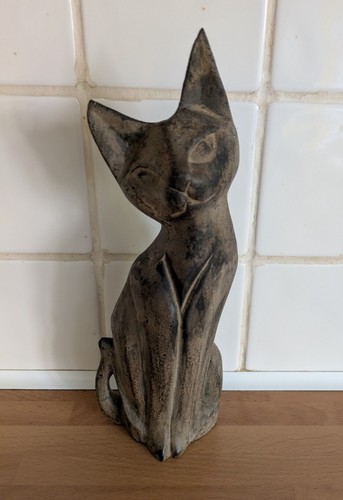 Vintage wooden folk art cat - wooden,