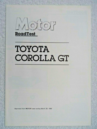 Toyota corolla road test - toyota,