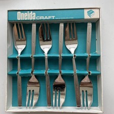 Vintage 6 X Oneida Vanessa Stainless Steel Pastry /cake Forks