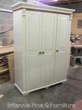 REGENCY PAINTED TRIPLE LADIES WARDROBE- SOLID OAK TOP- BESPOKE- HAND MADE
