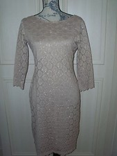 NEW  Ronni Nicole Glitter Dress Beige - Choice of Size 8 10 12 14