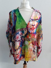Jeff Gallano Top / Shirt / Blouse with Frida Kahlo Print Size 1 UK 10