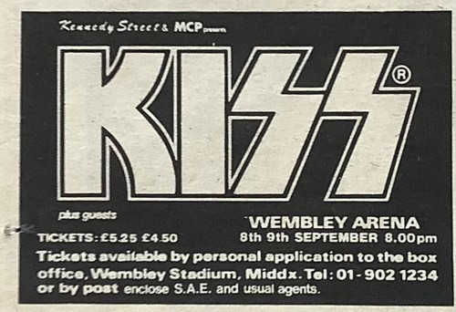 Kiss wembley arena 1980 8cm - kiss+wembley, x